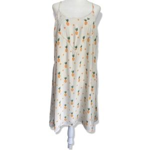 Market & Spruce Amaya cream pineapple print dress NWOT XXL
